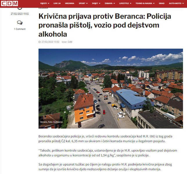 Montenegro-avmp/Krivicna-prijava-protiv-Beranca