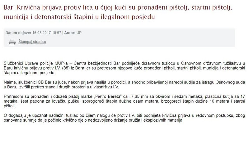 Montenegro-avmp/Krivicna-prijava-protiv-lica-u-cijoj-kuci-su-pronadeni-pistolj-startni-pis