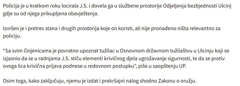 Montenegro-avmp/Krivicna-protiv-drzavljanina-Albanije-zbog-sumnje-da-je-prijetio-pistoljem_3