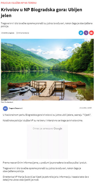 Montenegro-avmp/Krivolov-u-NP-Biogradska-gora_-Ubijen-jelen