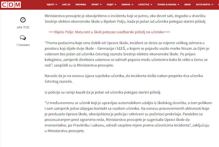 Montenegro-avmp/Ministarstvo-o-dogadaju-u-skoli-u-Bijelom-Polju