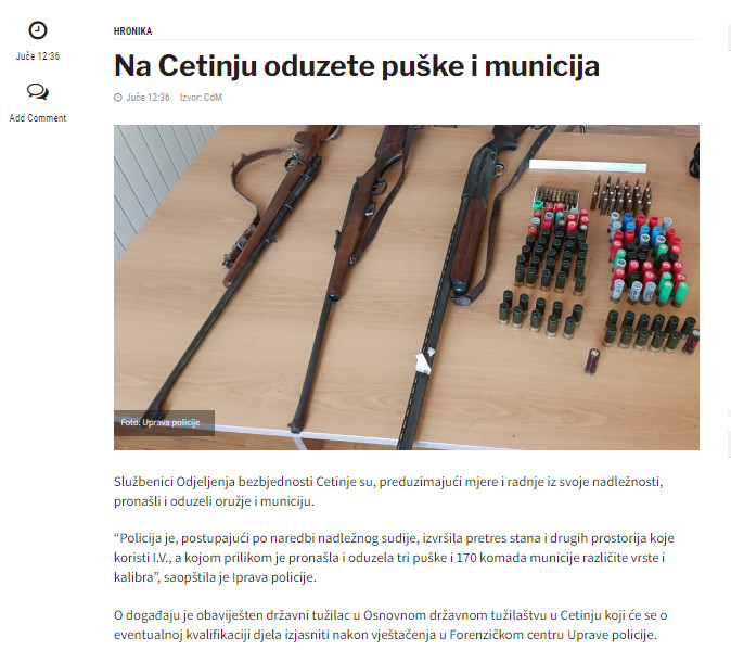 Montenegro-avmp/Na-Cetinju-oduzete-puske-i-municija---CdM