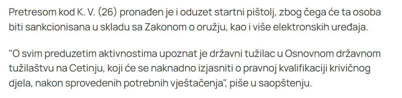 Montenegro-avmp/Na-Cetinju-oduzeto-vise-komada-vatrenog-oruzja_1