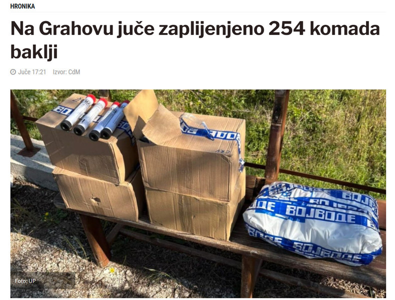 Montenegro-avmp/Na-Grahovu-juce-zaplijenjeno-254-komada-baklji_1