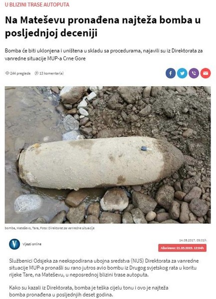 Montenegro-avmp/Na-Matesevu-pronadena-najteza-bomba-u-posljednjoj-deceniji