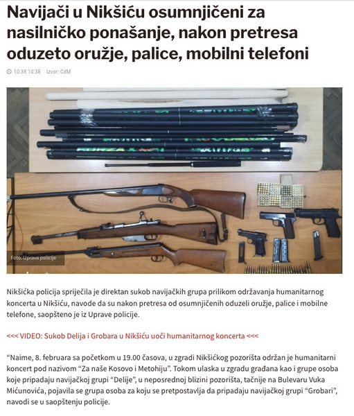 Montenegro-avmp/Navijaci-u-Niksicu-osumnjiceni-za-nasilnicko-ponasanje-nakon-pretresa-oduz