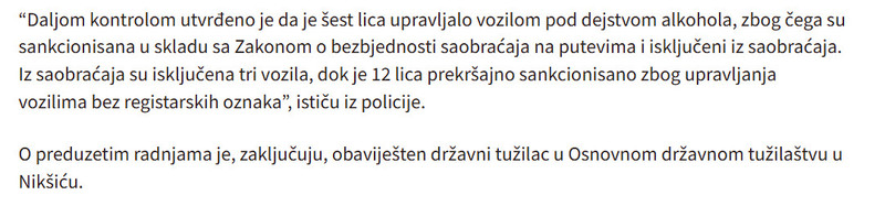 Montenegro-avmp/Niksic-Kontrolisano-50-Delija-i-15-vozila-oduzete-baklje-dron-maceta-sankcionisana-21-osoba_2