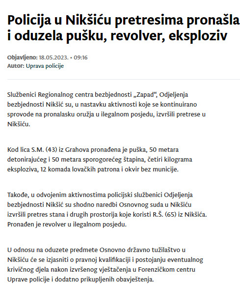 Montenegro-avmp/Niksic-pretresi
