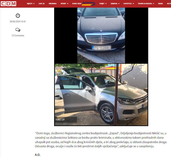 Montenegro-avmp/Niksic_-Uhapsene-dvije-osobe-pronadeni-droga-oruzje-vozila...---CdM2