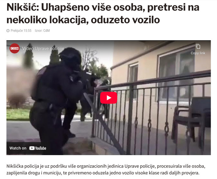 Montenegro-avmp/Niksic_-Uhapseno-vise-osoba-pretresi-na-nekoliko-lokacija-oduzeto-vozilo--
