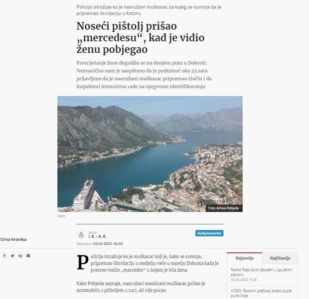 Montenegro-avmp/Noseci-pistolj-prisao-mercedesu-kad-je-vidio-zenu-pobjegao