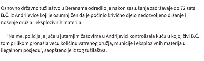 Montenegro-avmp/ODT-Berane_-Zadrzavanje-do-72-sata-osumnjicenom-za-nedozvoljeno-drzanja-or_1
