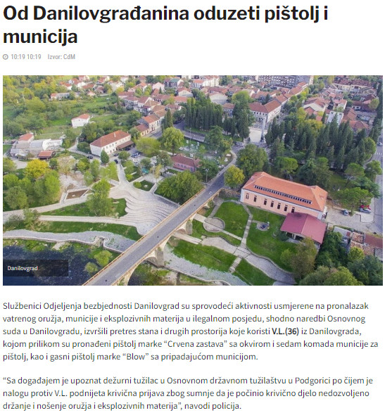 Montenegro-avmp/Od-Danilovgradanina-oduzeti-pistolj-i-municija---CdM