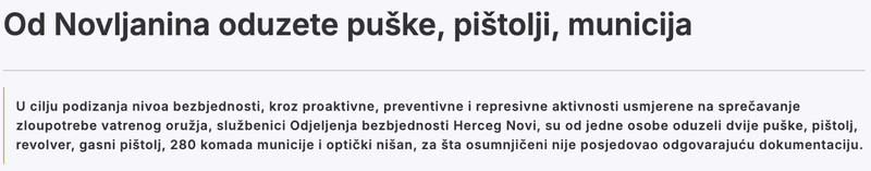 Montenegro-avmp/Od-Novljanina-oduzete-puske-pistolji-municija