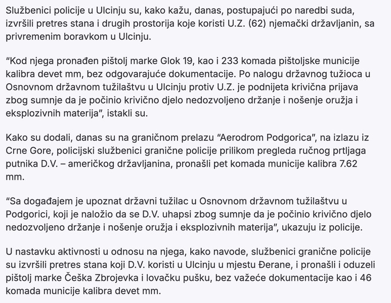 Montenegro-avmp/Od-drzavljana-Njemacke-i-SAD-oduzeti-pistolj-puska-i-preko-280-komada-muni_6