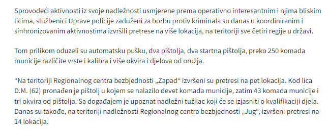 Montenegro-avmp/Od-operativno-interesantnih-i-njima-bliskih-osoba-oduzeta-veca-kolicina-or