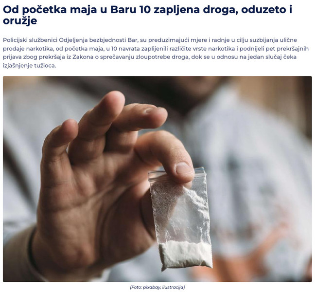 Montenegro-avmp/Od-pocetka-maja-u-Baru-10-zapljena-droga-oduzeto-i-oruzje-__-Hronika-__-RT