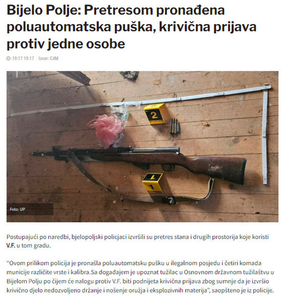 Montenegro-avmp/Oduzeta-poluautomatska-puska
