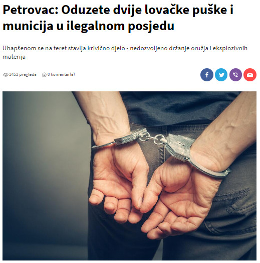 Montenegro-avmp/Oduzete-dvije-lovacke-puske-i-municija-u-ilegalnom-posjedu