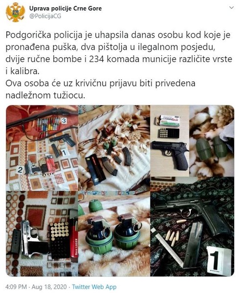 Montenegro-avmp/Oduzeto-oruzje-u-Piperima