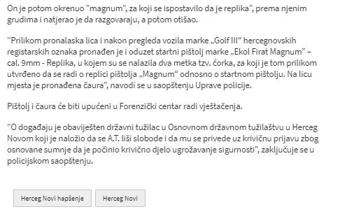 Montenegro-avmp/Opalio-corak-pored-nogu-pa-uperio-u-grudi_-Prijetio-maloljetnici-replikom-