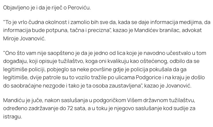 Montenegro-avmp/Perovic-odbio-da-se-legitimise-pobjegao-i-izazvao-udes2
