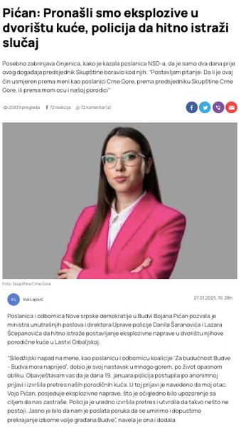 Montenegro-avmp/Pican_-Pronasli-smo-eksplozive-u-dvoristu-kuce-policija-da-hitno-istrazi-s