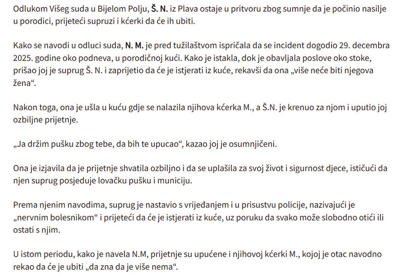 Montenegro-avmp/Plavljanin-osumnjicen-za-prijetnje-supruzi-i-kcerki_-Drzim-pusku-zbog-tebe_1