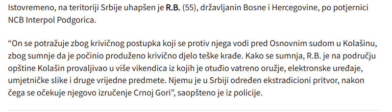 Montenegro-avmp/Po-Interpolovim-potjernicama-uhapsene-dvije-osobe