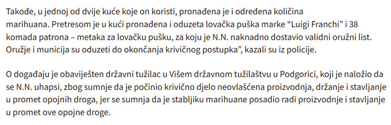 Montenegro-avmp/Podgorica-Uhapsene-tri-osobe-zbog-marihuane-jedan-uzgajao-biljku-u-plasteniku-oduzeta-i-puska_1