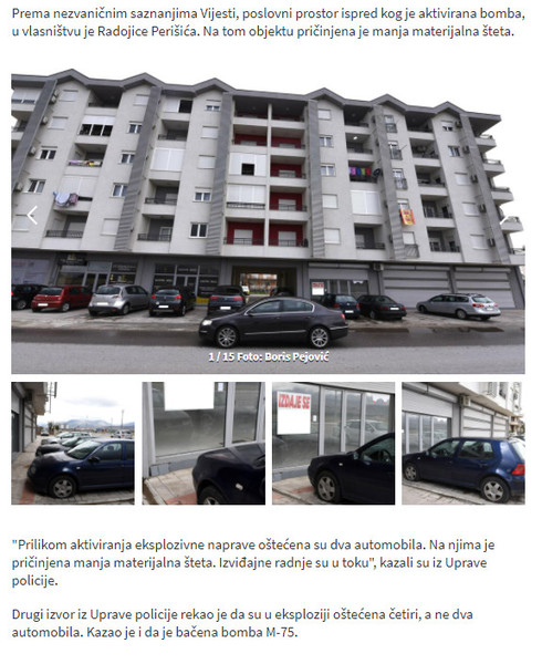 Montenegro-avmp/Podgorica_-Aktivirana-bomba-ispred-poslovnog-prostora-ostecena-i-vozila1