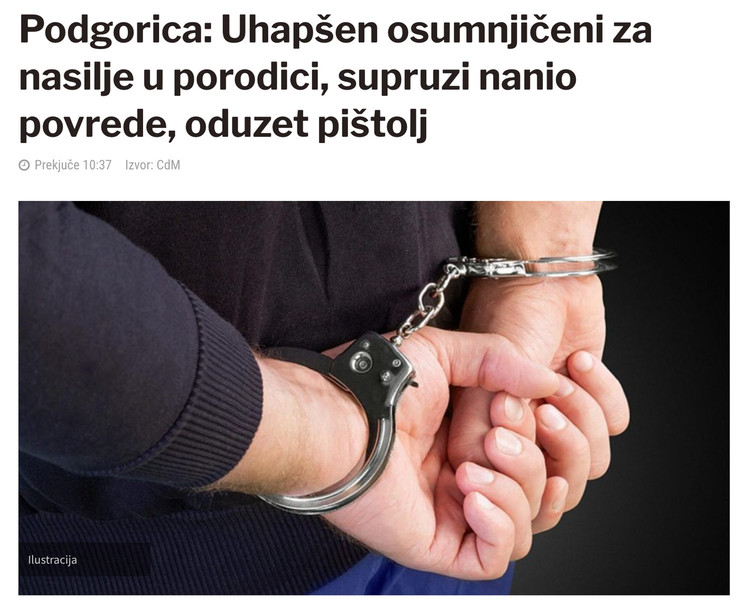 Montenegro-avmp/Podgorica_-Uhapsen-osumnjiceni-za-nasilje-u-porodici-supruzi-nanio-povrede