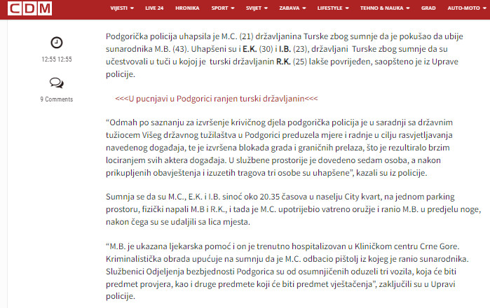 Montenegro-avmp/Podgorica_-Uhapsen-osumnjiceni-za-pokusaj-ubistva-i-dvije-osobe-zbog-uces