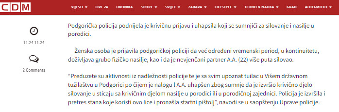 Montenegro-avmp/Podgorica_-Uhapsen-osumnjiceni-za-silovanje-i-nasilje-u-porodici---CdM
