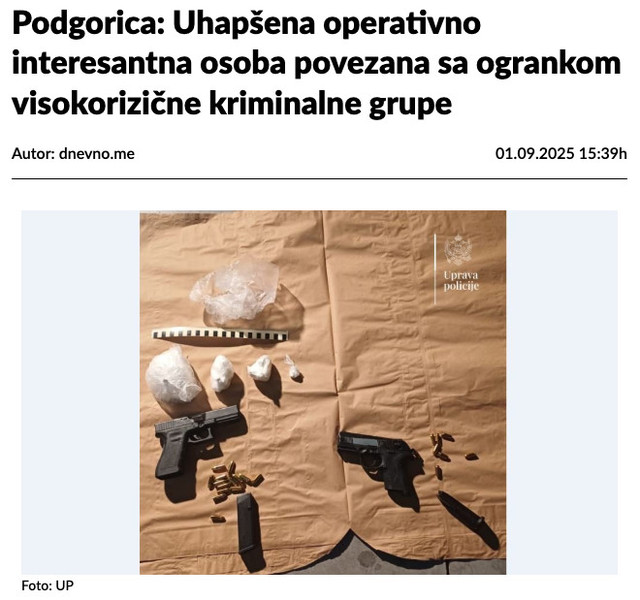 Montenegro-avmp/Podgorica_-Uhapsena-operativno-interesantna-osoba-povezana-sa-ogrankom-vis