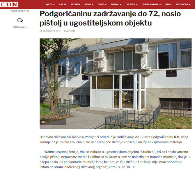Montenegro-avmp/Podgoricaninu-zadrzavanje-do-72-nosio-pistolj-u-ugostiteljskom-objektu---C
