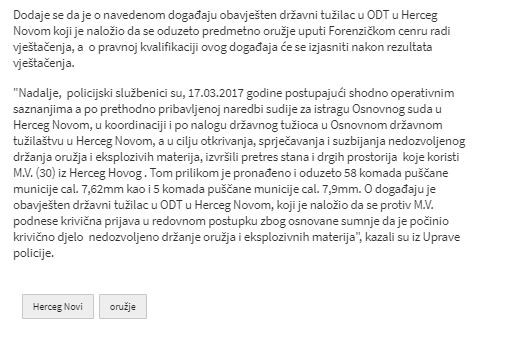 Montenegro-avmp/Podnijeta-prijava-protiv-Novljana_-Policija-oduzela-pistolj-i-municiju_2_1