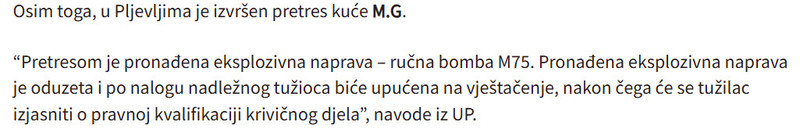 Montenegro-avmp/Pojacane-kontrole-policije-Uhapsene-dvije-osobe-pronadeni-kokain-puska-rucna-bomba_2
