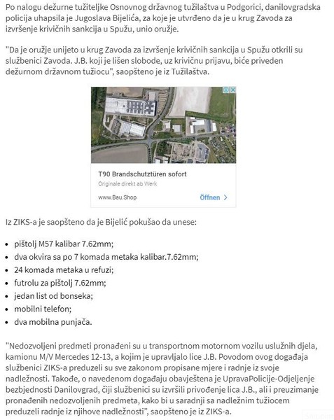 Montenegro-avmp/Pokusao-u-ZIKS-da-unese-pistolj-metke-mobilni-telefon_2