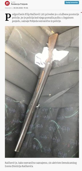 Montenegro-avmp/Policija-kod-Podgoricanina-pronasla-pusku