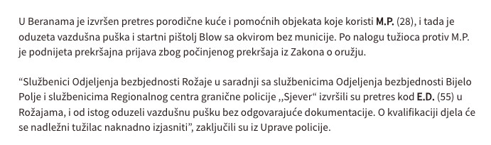 Montenegro-avmp/Policija-na-sjeveru-oduzela-oruzje-i-municiju-u-Bijelom-Polju-Beranama-i-R_3