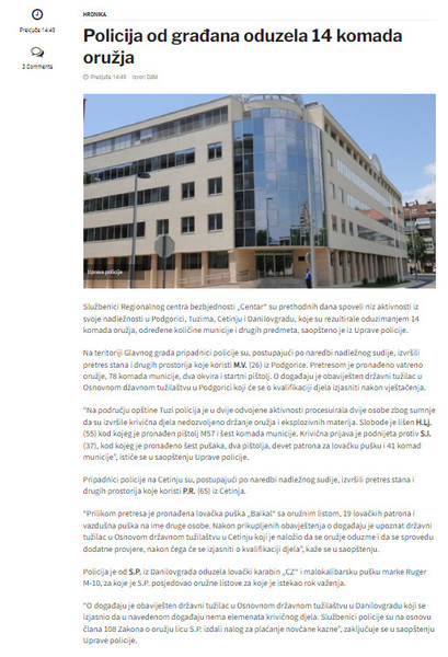 Montenegro-avmp/Policija-od-gradana-oduzela-14-komada-oruzja---CdM_1