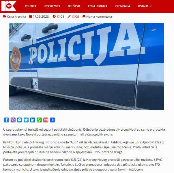 Montenegro-avmp/Policija-u-Herceg-Novom-otkrila-drogu-oruzje-uhapsila-osumnjicene-za-nasi