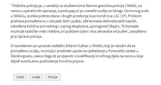 Montenegro-avmp/Policija-u-Niksicu-oduzela-oruzje-eksplozic-i-municiju-2