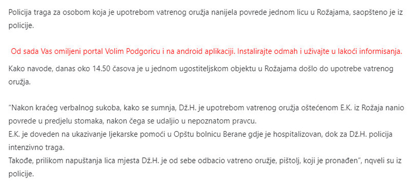 Montenegro-avmp/Posvadjali-se-u-kafani-odjeknuli-pucnji-jedna-osoba-ranjena-za-drugom-se-t