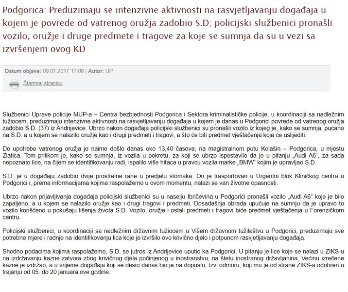 Montenegro-avmp/Povrede-od-vatrenog-oruzja-zadobio-S.D