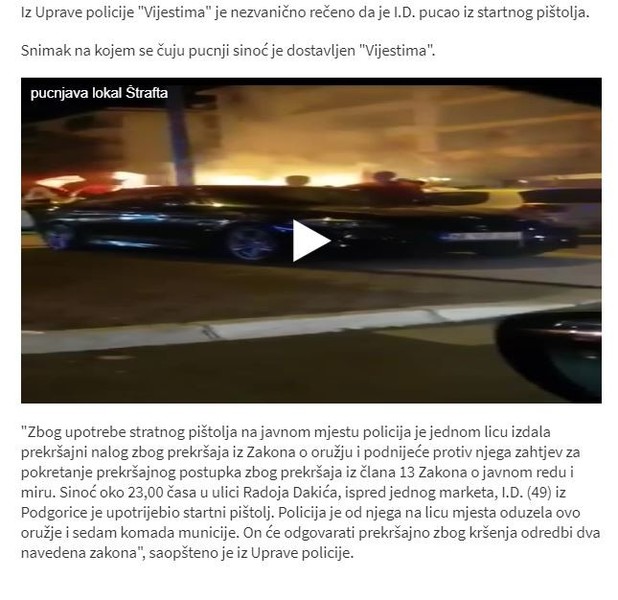 Montenegro-avmp/Prekrsajna-prijava-zbog-senlucenja-iz-startnog-pistolja_2