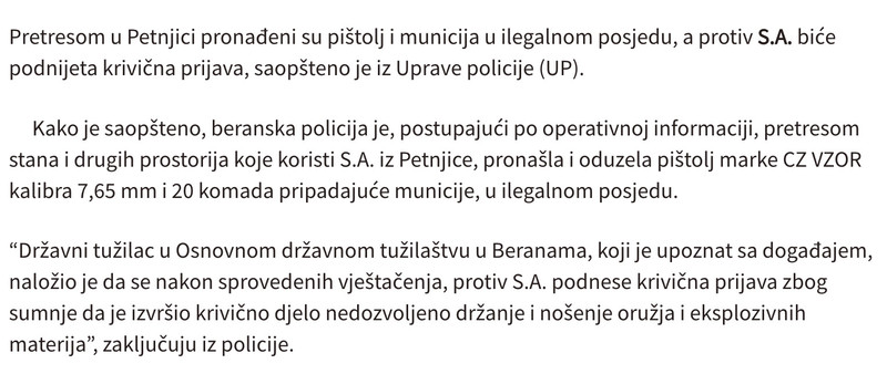 Montenegro-avmp/Pretres-u-Petnjici_-Pronadeni-pistolj-i-municija-u-ilegalnom-posjedu---CdM_1