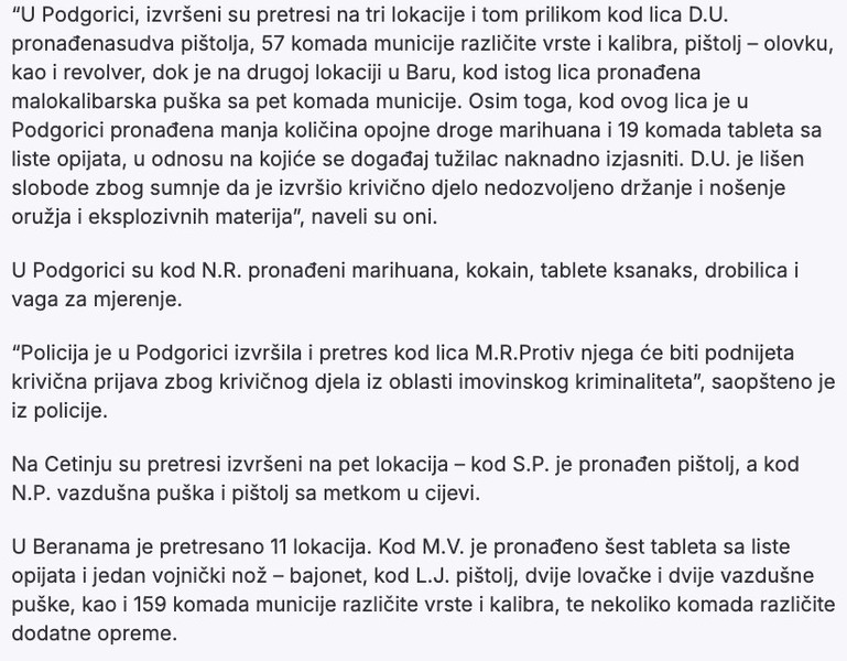 Montenegro-avmp/Pretresi-na-27-lokacija-sirom-drzave_-Oduzeto-oruzje-municija-i-droga1_1