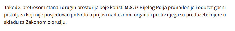 Montenegro-avmp/Pretresi-na-sjeveru-Oduzeti-pistolji-lovacka-puska-municija-i-marihuana